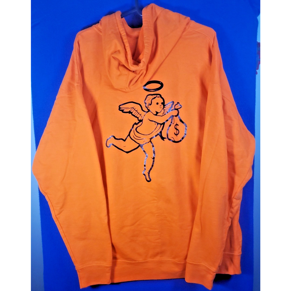 Hoodie Sweater Men's Size XL Orange Cupid